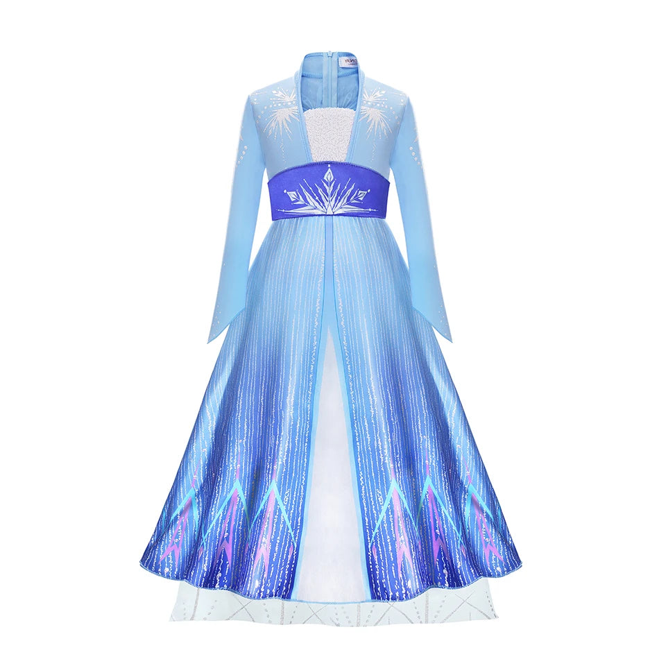 Frozen Anna Elsa Cosplay Costumes Girls Princess Rapunzel Snow White Mermaid Belle Cinderella Dress Kids Halloween Party Clothes