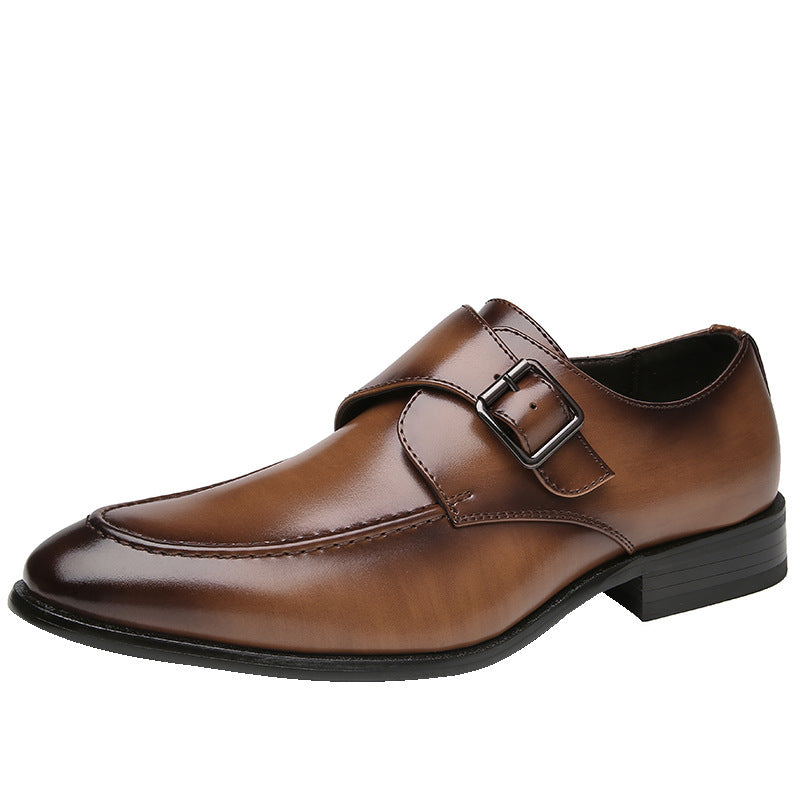 British Style Buckle Business Leather Shoes Men