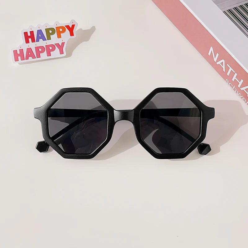 New Children Vintage Frosted Round Outdoor Sun Protection Sunglasses Baby Girls Acrylic UV400 Sunglasses Kids Fashion Glasses