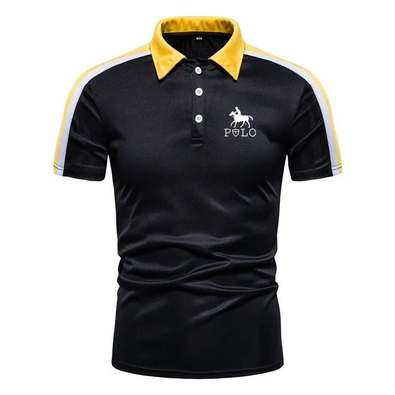 Men's short sleeved business shirt, fashionable casual short sleeved polo shirt