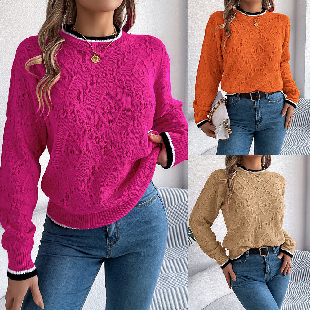 Casual Multicolor Twist Long Sleeve Pullover