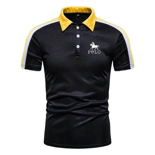 Men's short sleeved business shirt, fashionable casual short sleeved polo shirt