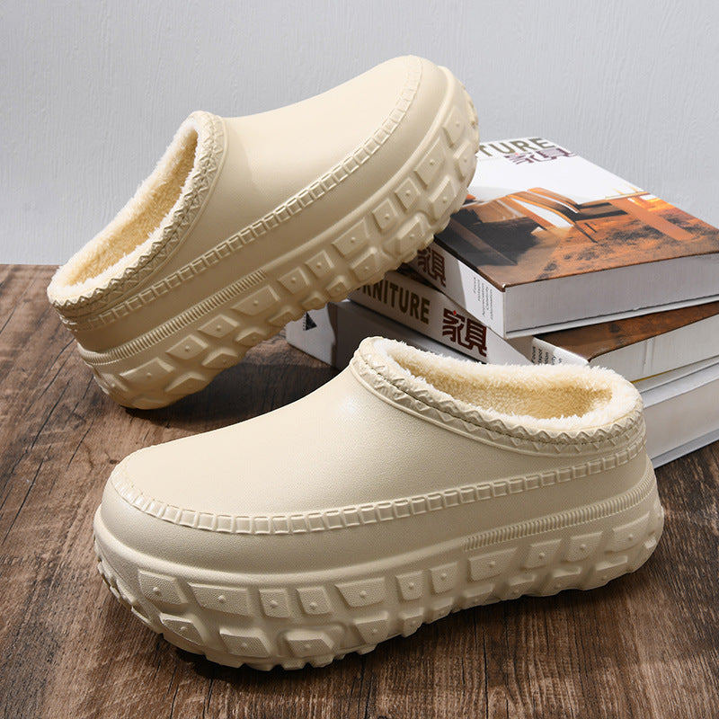 Resin Sole Fur Cotton Slippers Women