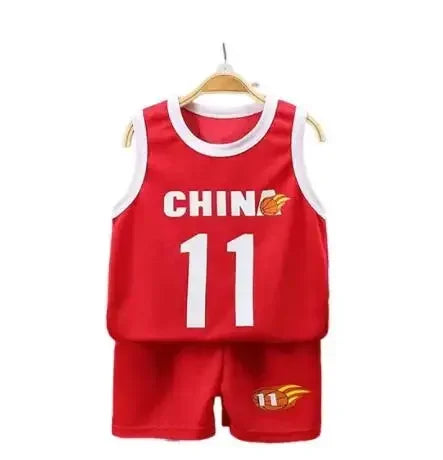 Children Sets Summer Sleeveless Basketball T-shirts Shorts for Children Clothing Quick-drying Sport Tank Tops Kids Clothes