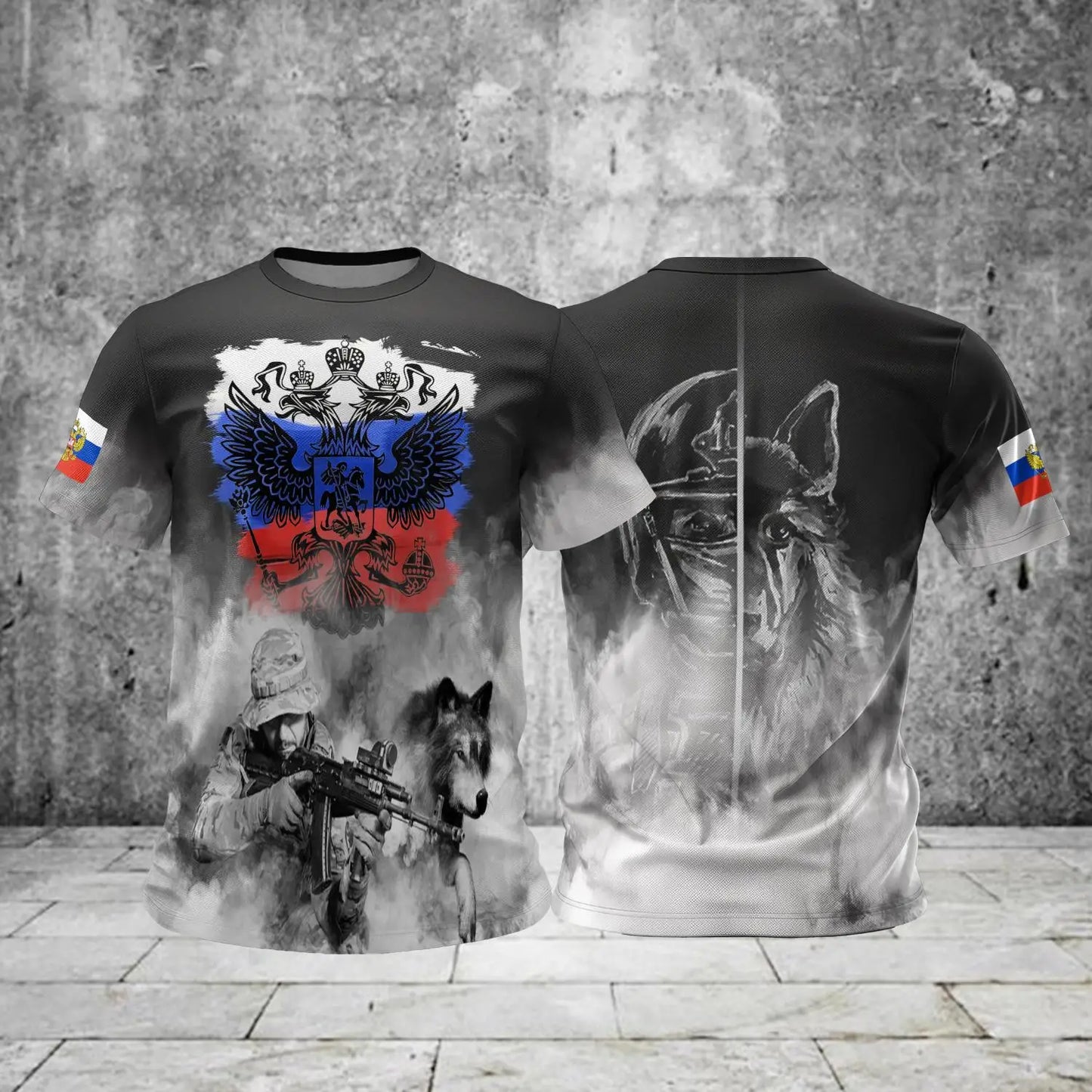 Russia Men's T-shirts Casual Loose Round Neck Russian Flag Short Sleeved Tops Tees Men's Clothing Oversized T shirts Streetwear