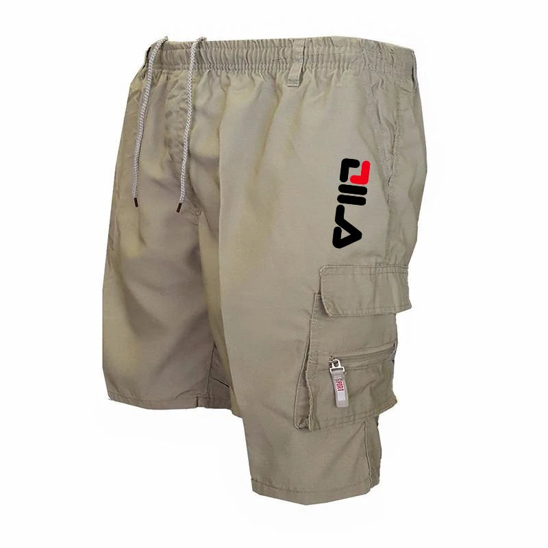 Men's Cargo Shorts Print Multiple Pockets Fashion Drawstring Loose Sportswear Summer Fitness Jogger Training Tactical Shorts