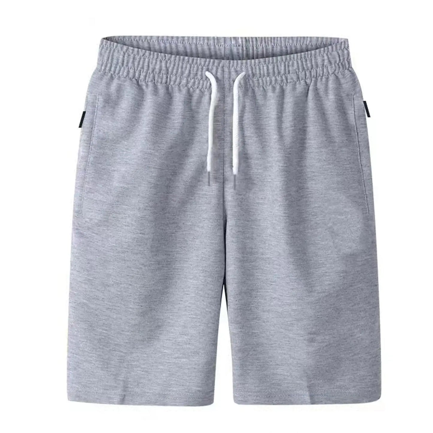 Mens Sports Pocket Solid Drawstring Board Trunk Beach Short Pants Shorts Summer Thin Trousers Zippered Pocket Loose Sweatpants