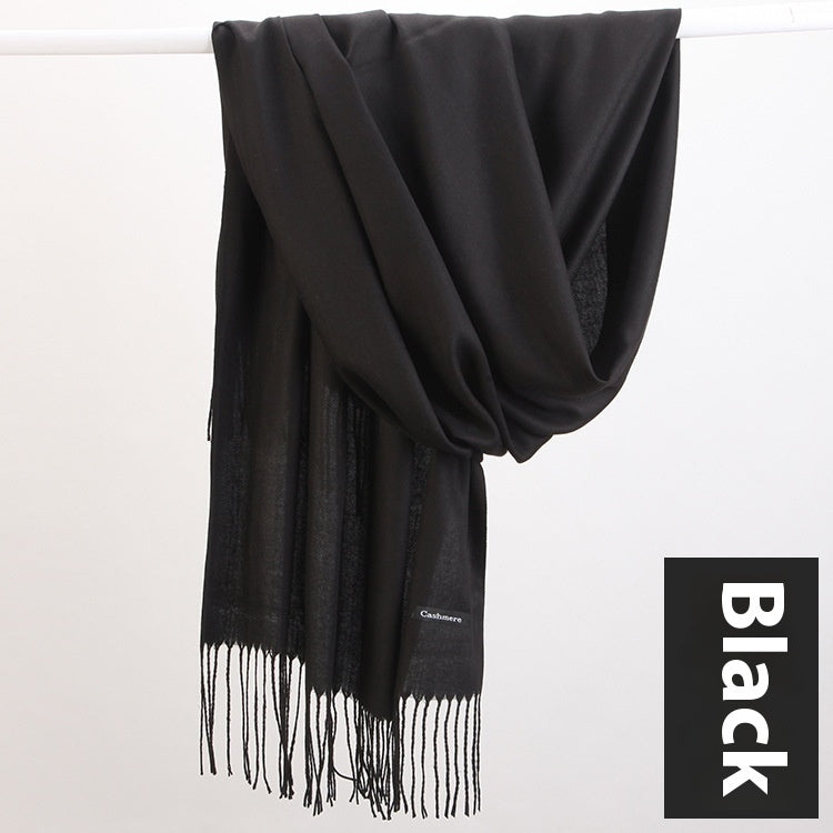 Pure Color Warm Keeping Scarf All-match Cashmere Shawl