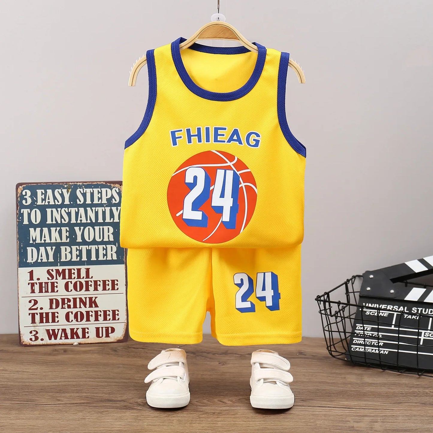 Children Sets Summer Sleeveless Basketball T-shirts Shorts for Children Clothing Quick-drying Sport Tank Tops Kids Clothes