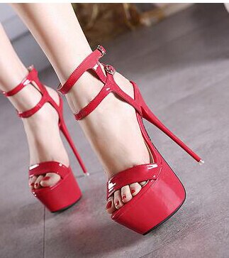 Women's Ankle Strap Erotic High Heels with Platform