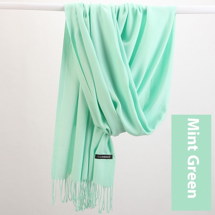 Pure Color Warm Keeping Scarf All-match Cashmere Shawl