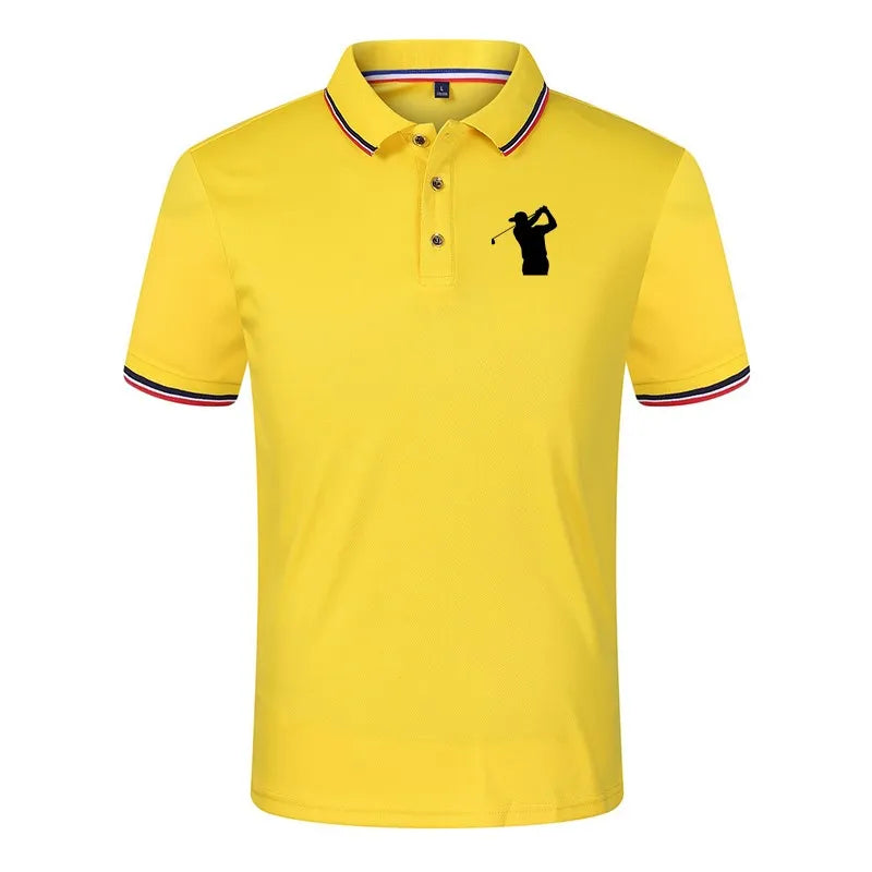 Polo Summer Men Short Sleeve Turn-over Collar Slim Tops Casual Breathable Solid Color   Business Shirt