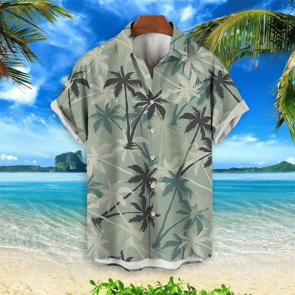 2023 Summer Animal Crane Men Hawaiian Shirt 3d Plant Shirt For Men Flower Print Plus Size Hawaiian Shirts Beach Flower Shirt 5xl