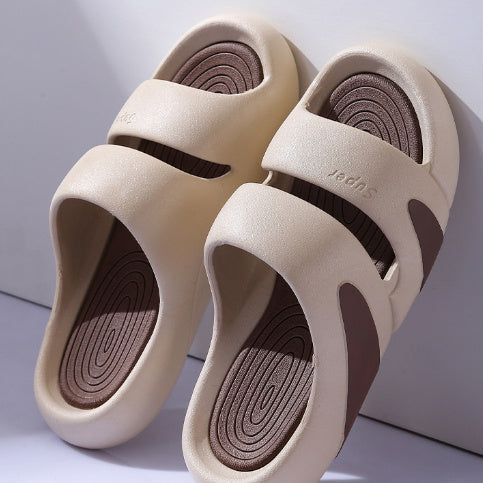 Fashion Outerwear Thick Sole Double Strap Holiday Men And Women Beach Slippers