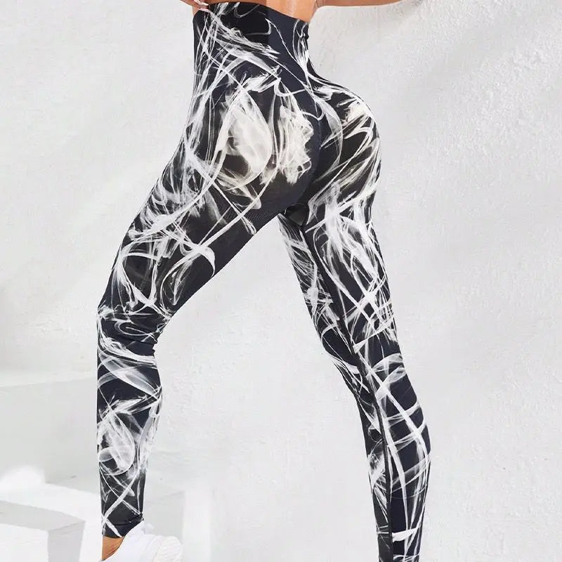 New 3D Print Tie Dye Sports Pants Women Seamless  Leggings High Waist Fitness Push Up Leggings Gym Clothing Workout Tights