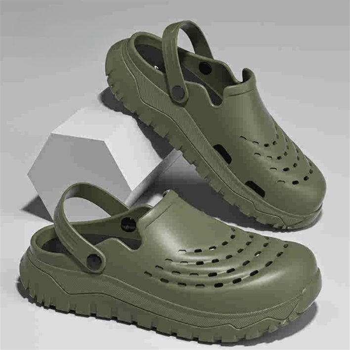 Closed-toe Slippers Outdoor Summer Platform Height Increasing Non-slip Fashion Hole Shoes For Men And Women