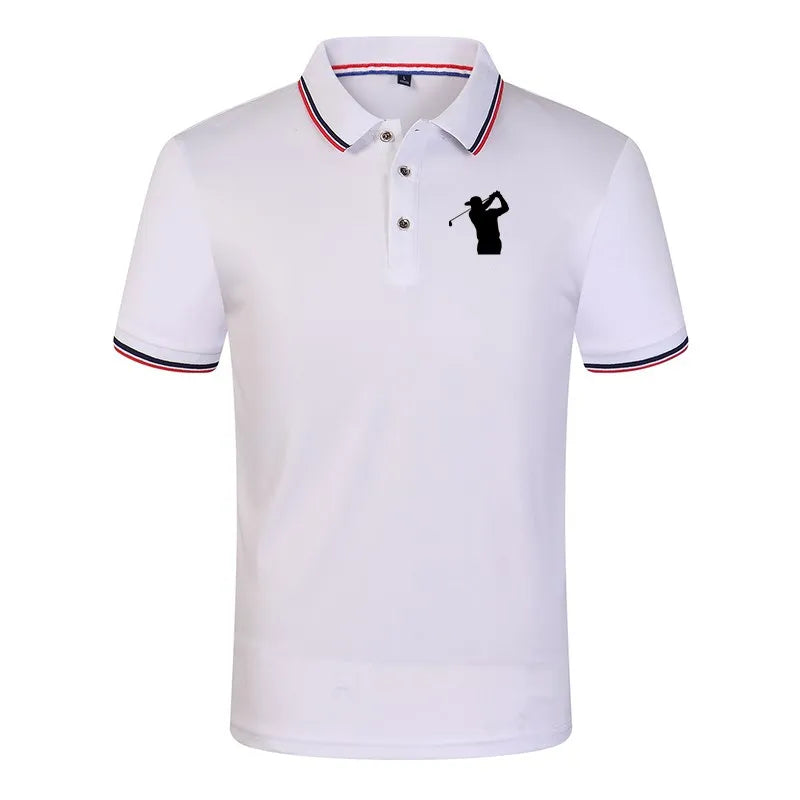 Polo Summer Men Short Sleeve Turn-over Collar Slim Tops Casual Breathable Solid Color   Business Shirt