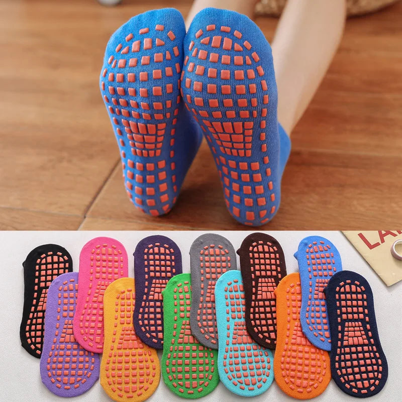 Kids Adults Anti-Slip Socks Parent-Child Trampoline Sock Cotton Socks Elasticity Sports Boys Girls Outside Children Socks