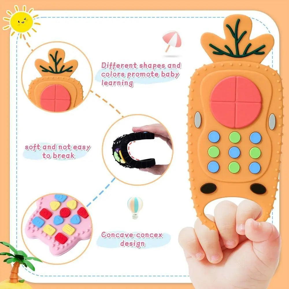 1Pc Baby Silicone Teether Toys Remote Control Shape Teether Rodent Gum Pain Relief Teething Toy Kids Sensory Educational