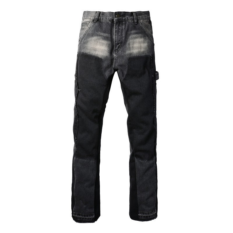 Denim Non-elastic Slim Fit Bootcut Trousers Men