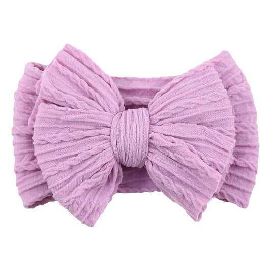 Solid Cable Bow Baby Headband for Child Nylon Layers Headwear Kids Elastic Turban Headwraps Newborn Boys Girls Hair Accessories