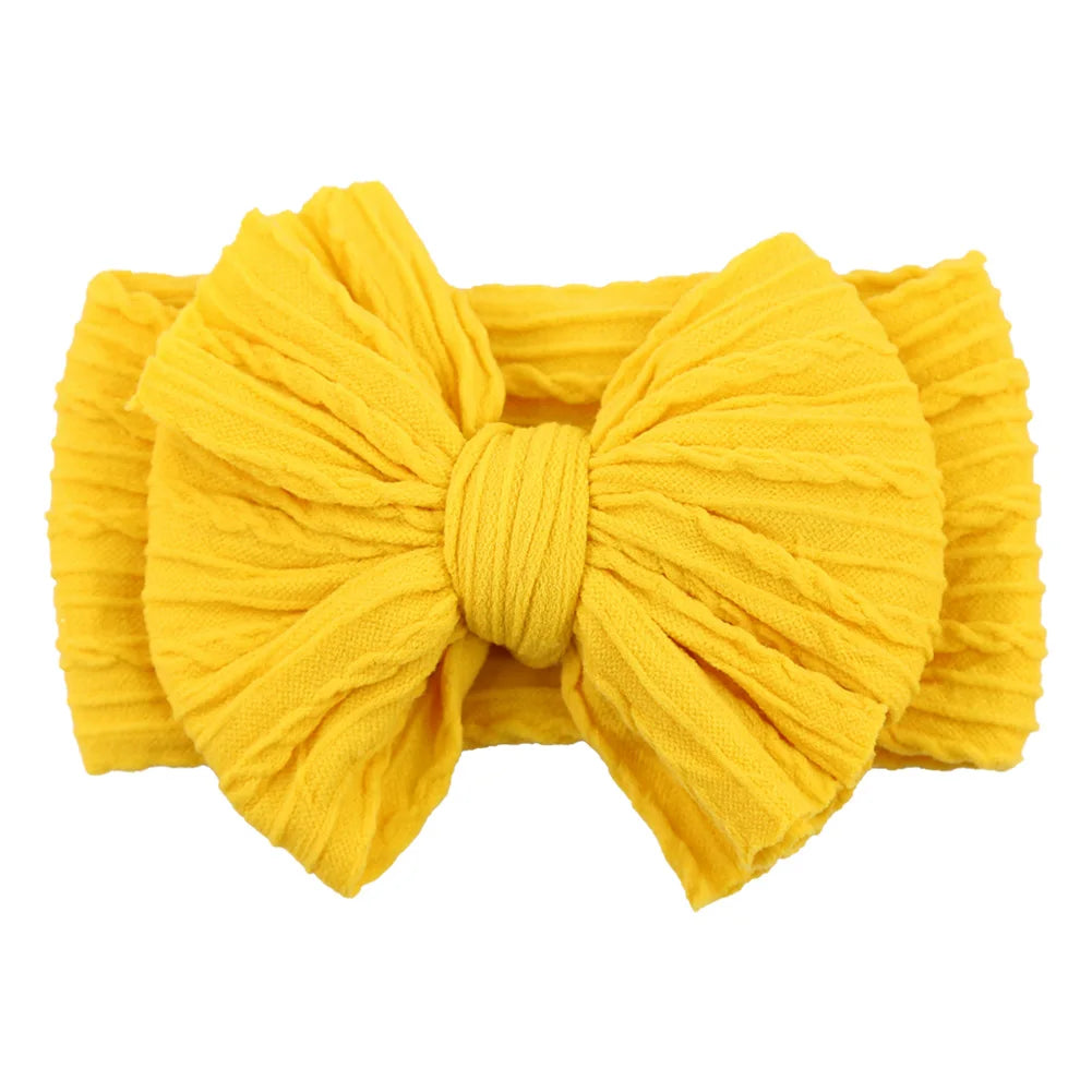 Solid Cable Bow Baby Headband for Child Nylon Layers Headwear Kids Elastic Turban Headwraps Newborn Boys Girls Hair Accessories