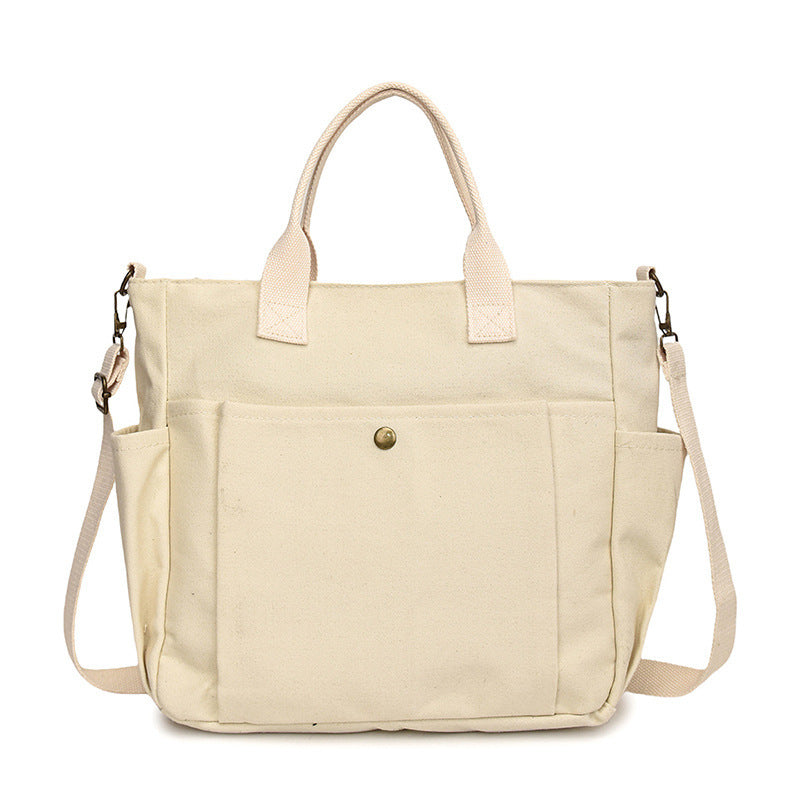 Simple Canvas Large Capacity Crossbody Shoulder Bag