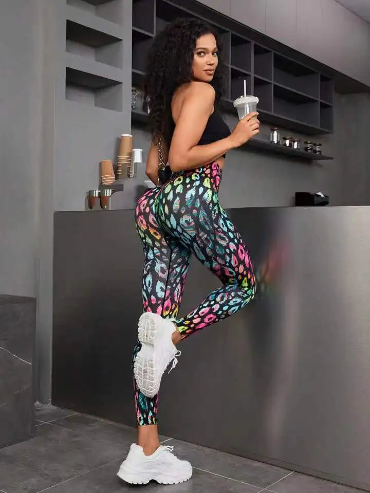 New 3D Print Tie Dye Sports Pants Women Seamless  Leggings High Waist Fitness Push Up Leggings Gym Clothing Workout Tights