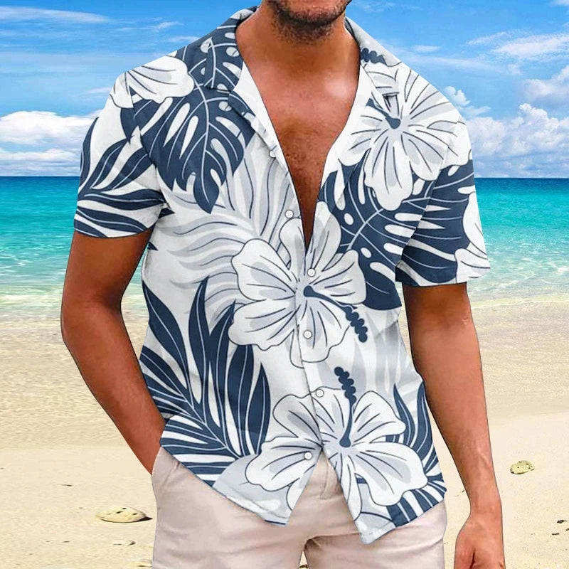 2023 Summer Animal Crane Men Hawaiian Shirt 3d Plant Shirt For Men Flower Print Plus Size Hawaiian Shirts Beach Flower Shirt 5xl