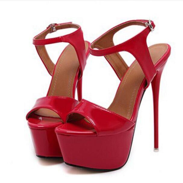 Women's Ankle Strap Erotic High Heels with Platform