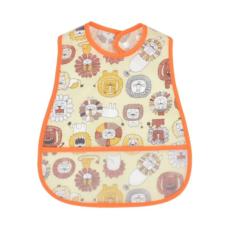 2023New Cartoon Pattern EVA Waterproof Pocket Lunch Feeding Bibs Adjustable Baby Bibs Cute Children Baby Apron Kids Burp Cloths